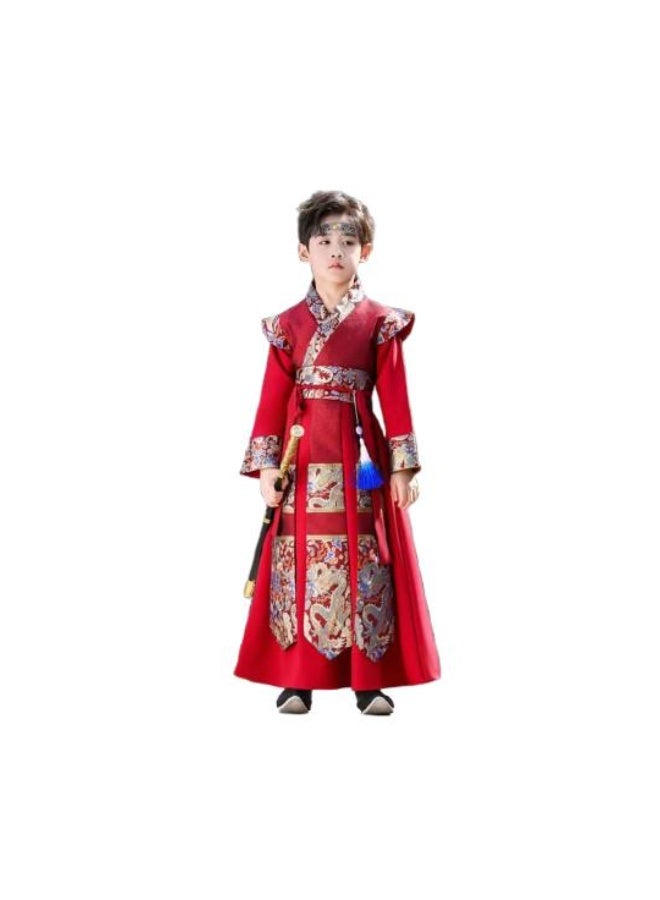 Traditional Chinese Costume for Girls – Red Cultural Festival Dress – Chinese Heritage Outfit for School Events & International Days – Ages 8–9 Years - Image 2