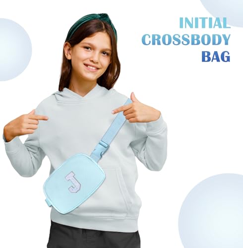 COSHAYSOO Initial Letter Fanny Pack for Girls Personalized Christmas Birthday Gifts for 6 7 8 9 10 11 12 Year Old Teen Girl, Girly Fashion Crossbody Purse Belt Bag Preteen Tween Trendy Stuff Blue J - Image 4