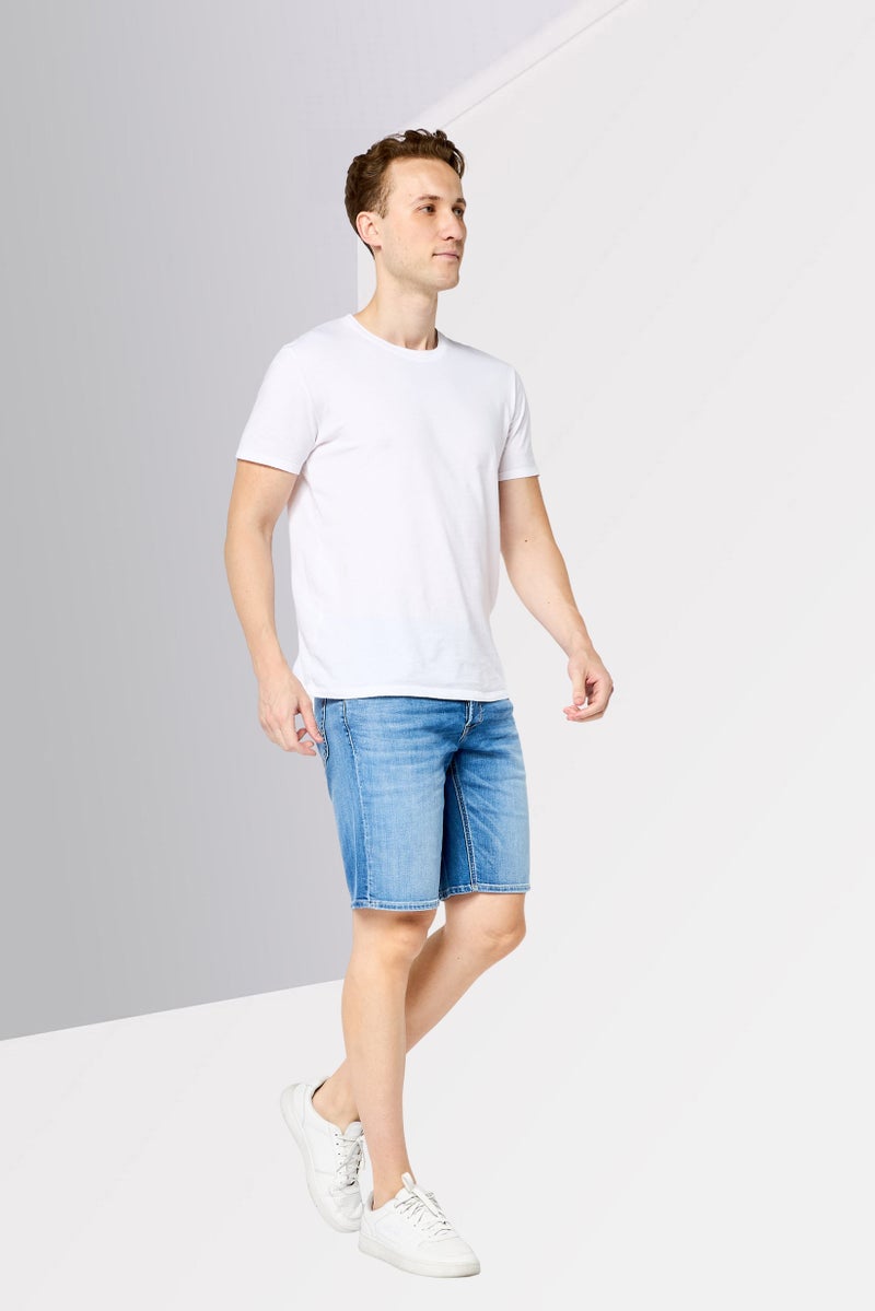 Replay Men Washed Stretchable Denim Shorts, Blue - Image 3