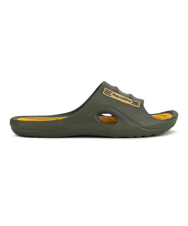 Aqualite Men's Slides Slippers | Comfortable Slip-On Flipflop Flat Base, Anti-Skid Sole | Lightweight Casual Home & Outdoor Sandal for Men - Image 4