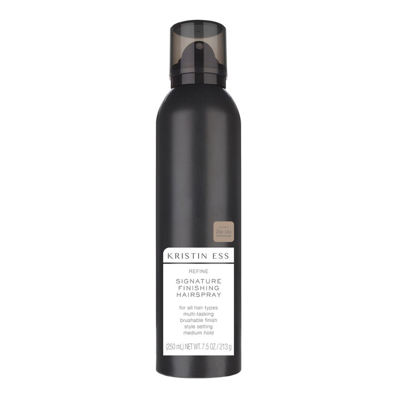 Kristin Ess Hair Refine Signature Finishing Hairspray for Hair Styling - Flexible Hold, Brushable Texture, Style Support for Straight, Textured, Wavy or Curly hair, Vegan, 7.5 oz
