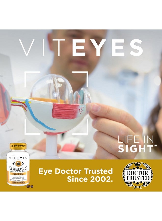 Viteyes AREDS 2 Classic Macular Health Formula Softgels, Eye Health Vitamin to Support Macular Health, Lower Zinc, Eye Vitamins, Macular Vitamins, Beta-Carotene Free, 180 Softgels - Image 4