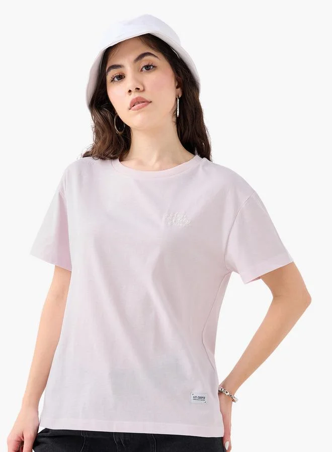 لي كوبر تيشيرت لي كوبر مطبوع بياقة دائرية وأكمام راجلان