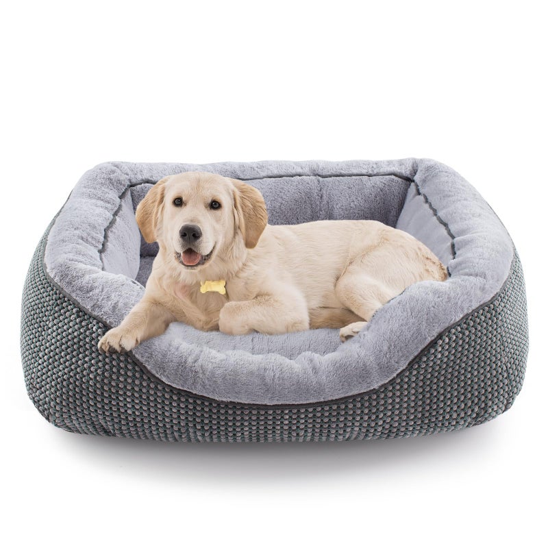 INVENHO Medium Dog Beds for Medium Dogs Washable, Rectangle Dog Bed Medium Size Dog, Orthopedic Dog Bed, Warming Soft Calming Sleeping Puppy Bed Durable Pet Bed with Anti-Slip Bottom M(30"x24"x9") - Image 1