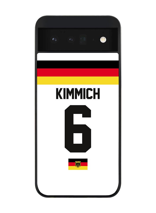 Stylizedd Rugged Black edge case for Google Pixel 6 5G Slim fit Soft Case Flexible Rubber Edges Anti Drop TPU Gel Thin Cover - Football Team - Germany Player Name - Kimmich - Image 1