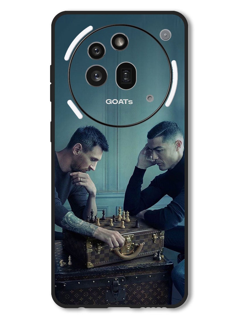 Theodor Case Compatible with Nothing Phone 3a Pro Protection Shockproof Bumper Cover Messi & Ronaldo Chess - Image 1