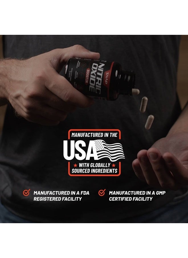 SNAP SUPPLEMENTS - Nitric Oxide Booster Nitric Oxide Supplement For Blood Circulation And Blood Flow 90 Capsules - Image 1