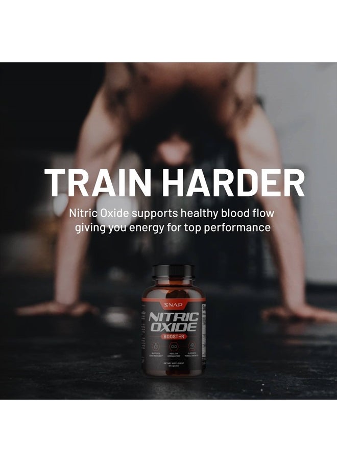 SNAP SUPPLEMENTS - Nitric Oxide Booster Nitric Oxide Supplement For Blood Circulation And Blood Flow 90 Capsules - Image 1