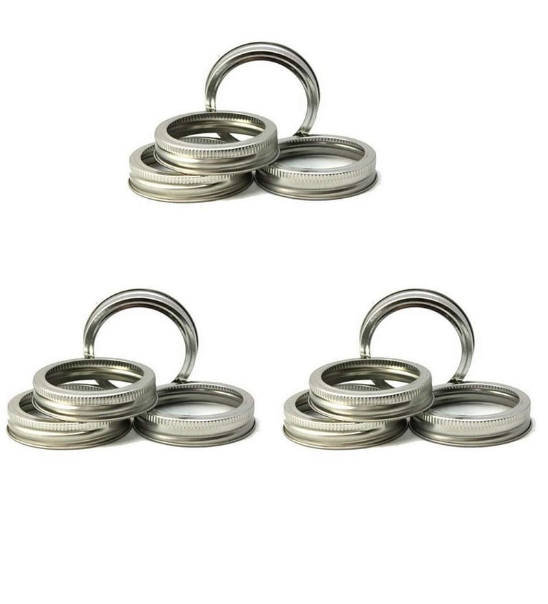 12 Regular Mouth Replacement Rings or Tops Durable  Rustproof Tinplate Metal BandsRings for Mason Jar Jar Canning JarsStorage