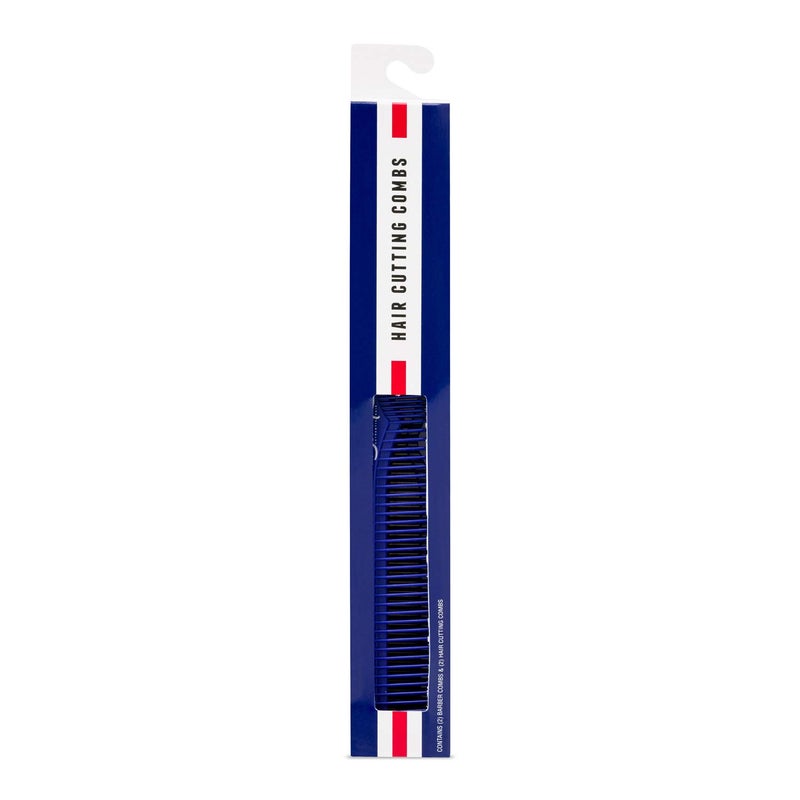 JOHNNY B. Professional 4 Pack Carbon Cutting & Styling Combs for Barbers, At-Home Use, Blue - Image 3
