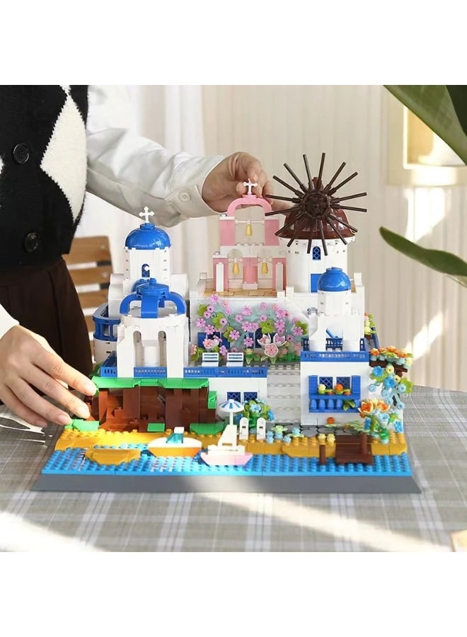wange Santorini Fira Greece Building Blocks Set 6280 (Age 6+,1372 Pieces) - Image 2
