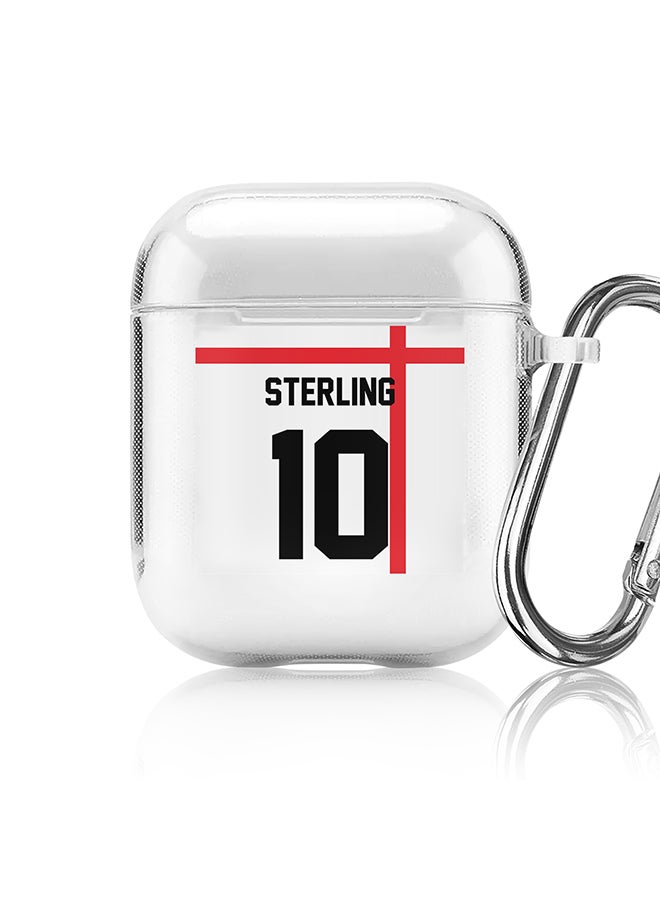 Stylizedd Classic Clear printed Case for Apple Airpods 2 / 1 Soft TPU Gel Thin Transparent Flexible Cover - Football Team - England, Player Name - Sterling - Image 1