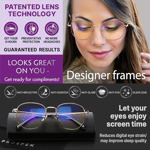 Prospek Gaming Glasses, Blue Light Blocking Glasses Computer Glasses - Peak. Anti Glare, Anti Reflective. Unisex - Image 2