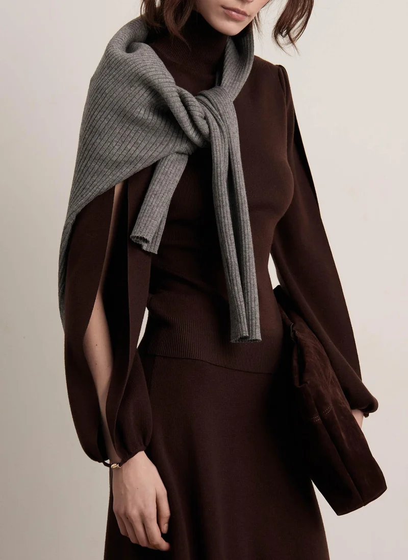 Lichi  Smooth knitted jumper with slits on the sleeves for Women | Best Price UAE