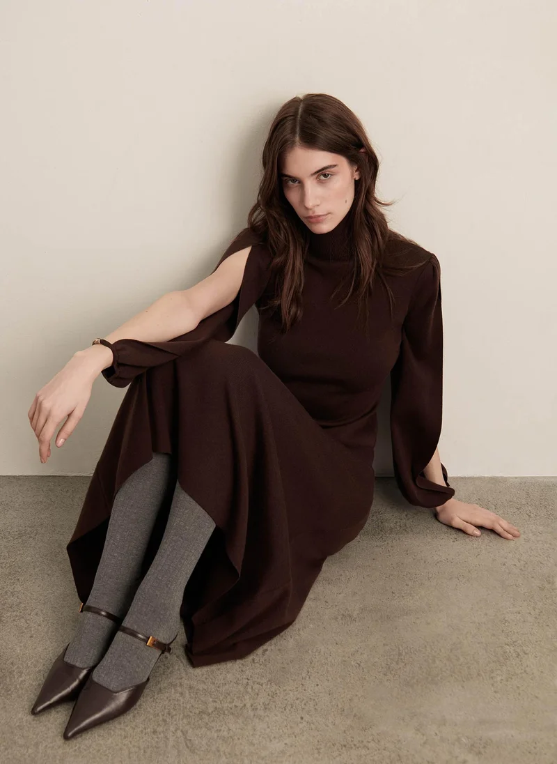 Lichi  Smooth knitted jumper with slits on the sleeves for Women | Best Price UAE