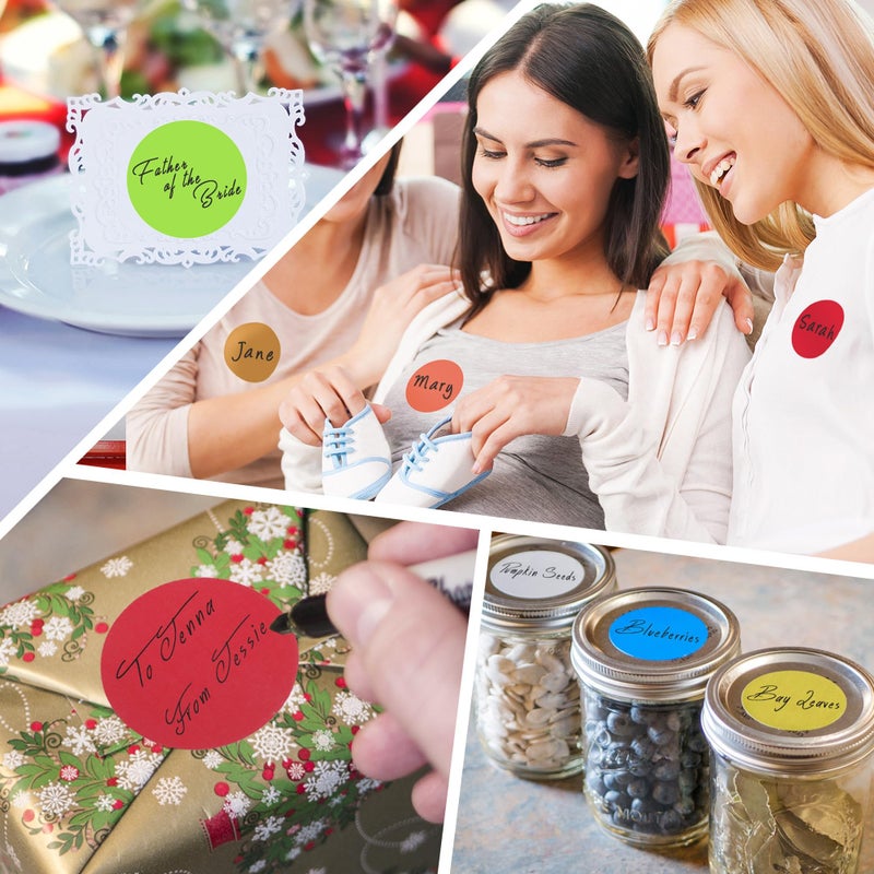 ChromaLabel 2 Inch Circle Sticker Labels, Easy to Write On Round Colored Stickers, Permanent Adhesive Labels - 500 Sticky Dots per Roll, White Stickers - Image 4