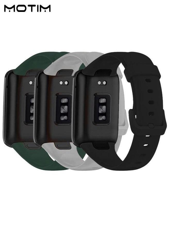 Motim 3 Pack Watch Strap Sport Bands Compatible with Xiaomi Band 7 Pro, Waterproof Soft Silicone Replacement Strap Accessories, Wristbands Bracelet for Mi Band 7 Pro  - Image 2