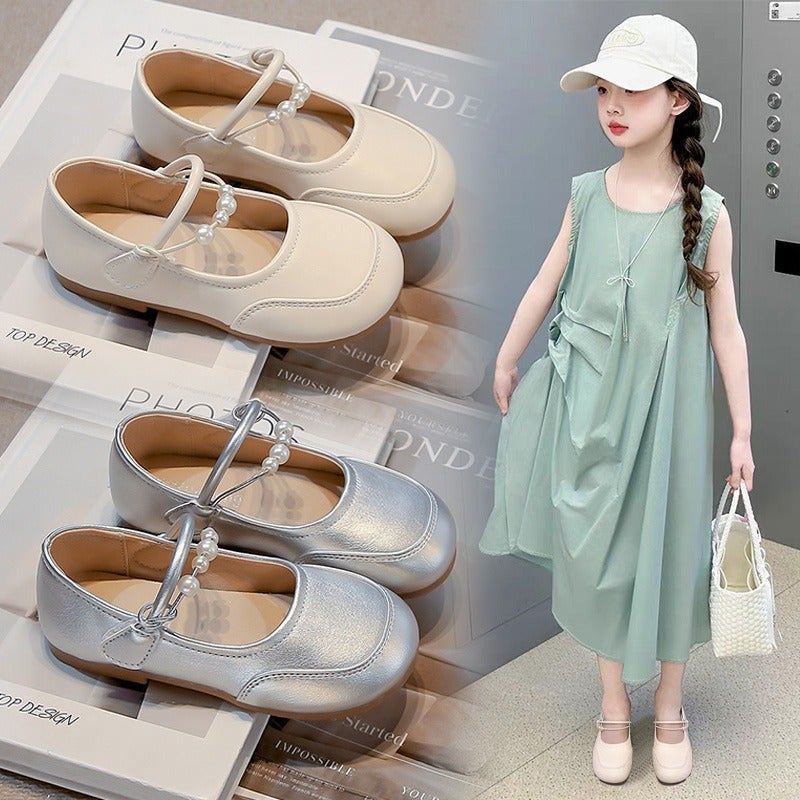 Girls'' Leather Shoes 2025 Spring New Style Children''s Princess Shoes Soft Sole Girls'' Silver Single Shoes Baby Girl Shoes Spring and Summer - Image 2