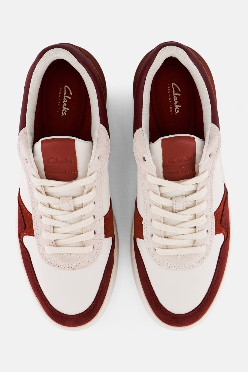 clarks Men Standard Fit Courtlite Race Lace Up Casual Shoes, Rust/White - Image 3