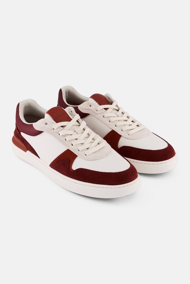 clarks Men Standard Fit Courtlite Race Lace Up Casual Shoes, Rust/White - Image 1