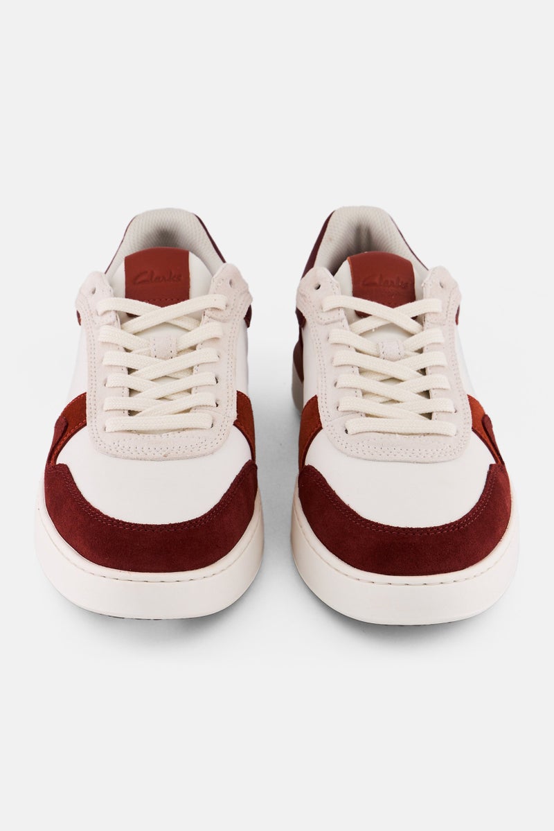 clarks Men Standard Fit Courtlite Race Lace Up Casual Shoes, Rust/White - Image 4