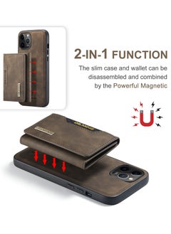 CaseMe Wallet Case for iPhone 12 Pro MAX DGMING Premium Leather Phone Case Back Cover Magnetic Detachable with Trifold Wallet Card Holder Pocket - Coffee - pzsku/Z4EA50FA795BD52D10262Z/45/_/1727609563/4e77bf50-363a-4475-be0b-5eee84256e15