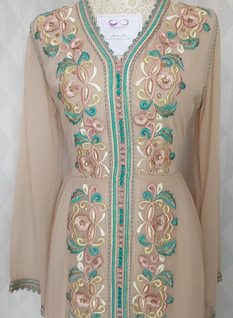 ALREESH ALBANAFSAJI Royal Moroccan embroidery with his own hands 🔥🔥 Ready-made Moroccan galabiya - Image 1