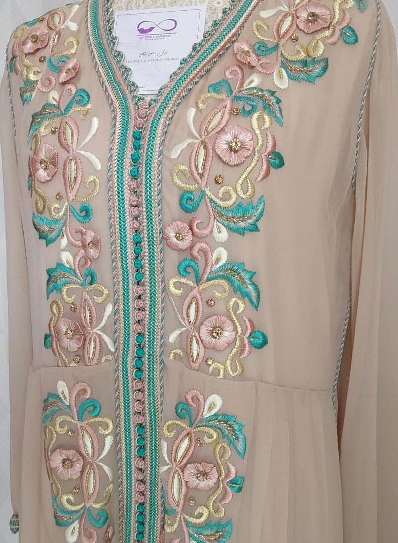 ALREESH ALBANAFSAJI Royal Moroccan embroidery with his own hands 🔥🔥 Ready-made Moroccan galabiya - Image 2