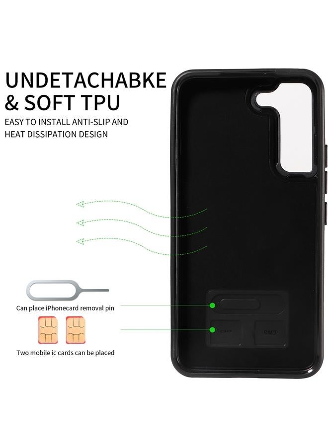 اس-توب جراب لهاتف Samsung Galaxy S22 5G من جلد العجل مع حامل حلقي وفتحة للبطاقات - Image 3