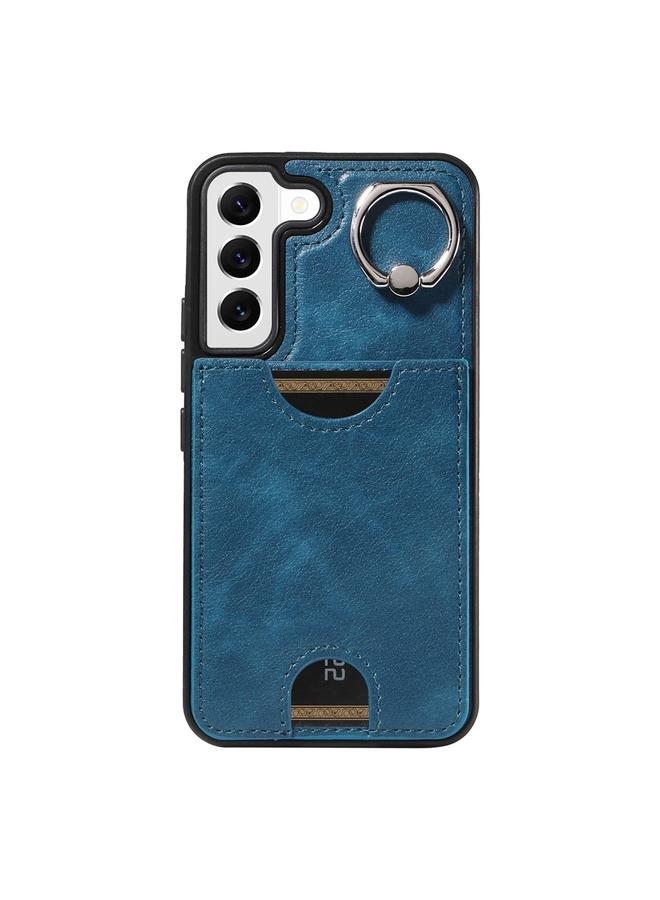 اس-توب جراب لهاتف Samsung Galaxy S22 5G من جلد العجل مع حامل حلقي وفتحة للبطاقات - Image 2