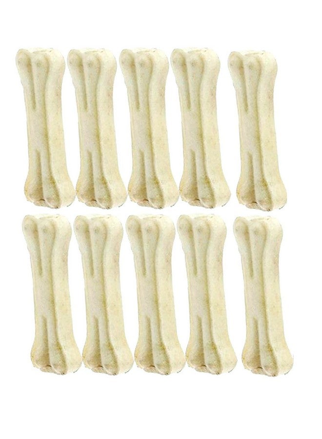 5 Inch Calcium Chews Bone Dog Treat Dog Food Calcium Rawhide Bone (10 Pcs), Cream - Image 1