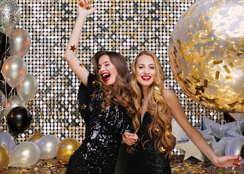 BUTEN Silver Shimmer Wall Backdrop Glitter Birthday Photo Background Silver Flash Square Disco Balloon Banner for Women Girl Wedding Birthday Baby Shower Party Decor Supplies (7X5FT(82 x 59 inch)) - Image 5