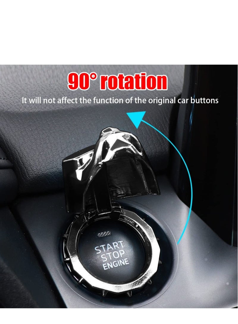 Excefore Bully Dog Car One Key Start Button Cover, Car Ignition Button Cover, Car Engine Push to Start Accessories, Cool Interior Car Decor Stickers, Suitable for Car SUV Truck (Black) - Image 2