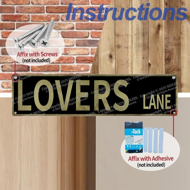 MOLESS â€œLovers Lane" Y2K Room Wall Decor Aesthetic â€“16x4â€³ Vintage Street Signs for Bedroom | Sassy Posters Decorations for Downtown Girl Room Girly Bedroom Teen College Dorm, 2368 - Image 5