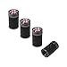 Sylvil 4 PCS Car Tire Valve Stem Caps Leakproof Auto Rim Wheel Valve Stem Cap with O Rubber Seal Dustproof Stem Covers for Car SUV Bike Truck Motorcycle Car Accessories Black UK Flag - Image 2