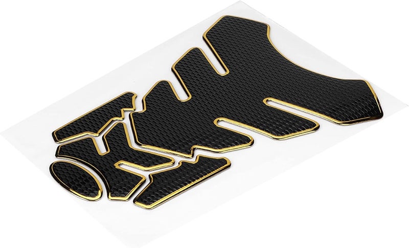 RiToEasysports واقي خزان الدراجة النارية، لاصق حماية من البلاستيك PVC ثلاثي الأبعاد لخزان الوقود، بحواف ذهبية سوداء. - Image 2