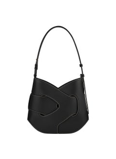 Fashionable French Niche Polene Woven Shoulder Bag Womens Crossbody Bag European And American Style Storage Motorcycle Equipmen Black smooth