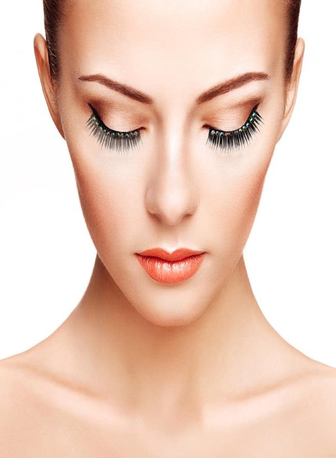 KALLORY 10 Pairs Diamond False Eyelashes Rhinestone Performance Eyelash Realistic Eyelash Women Eyelash Natural False Lashes Long Fake Lash Chemical Fiber Hard Stem Make up Cosmetic - Image 4