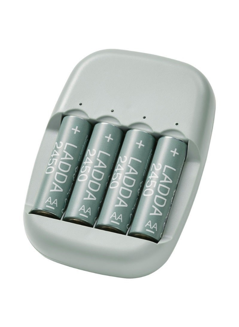 Battery Charger with 4 Rechargeable Batteries – STENKOL/LADDA 2450 mAh