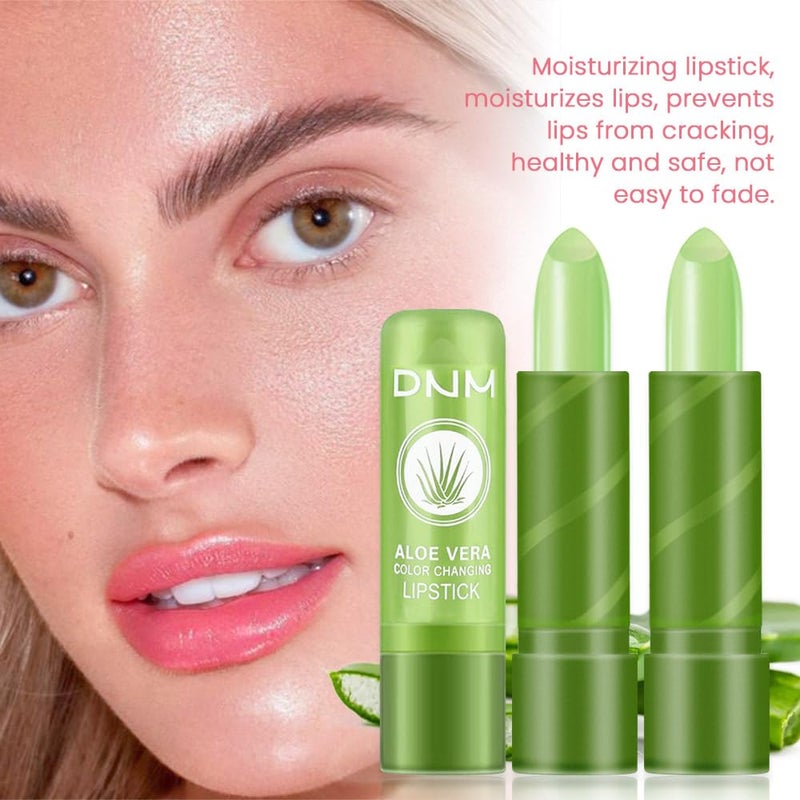 DNM BINGBRUSH Aloe Vera Color Changing Lipstick Queen,Long Lasting Lip Care Nutritious Plumper Lip Balm Moisturizer Magic PH Temperature Color Change Lip Gloss Makeup Set for Women - Image 2