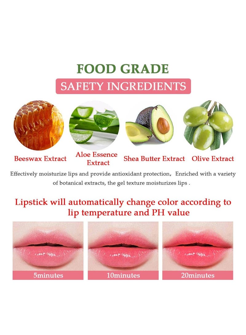 BINGBRUSH 2 Pcs Aloe Vera Color Changing Lipstick Queen,Long Lasting Lip Care Nutritious Plumper Lip Balm Moisturizer Magic PH Temperature Color Change Lip Gloss Makeup Set for Women