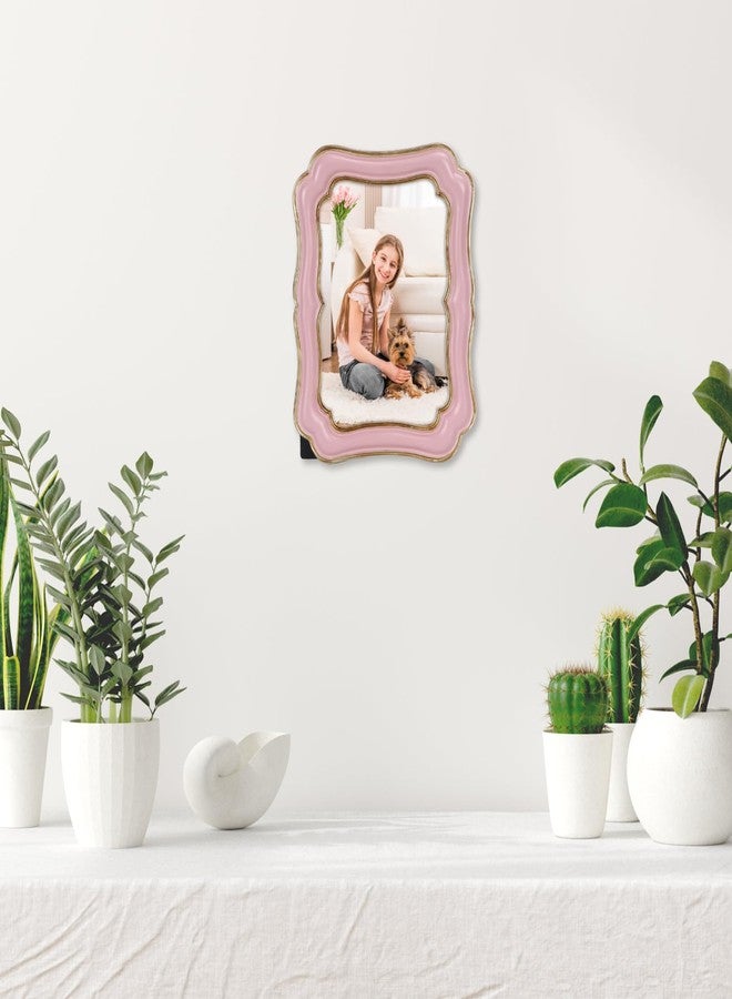 PHAREGE 5x7 Vintage Picture Frame Pink Gold, Ornate Antique Picture Frame for 5x7 Photo, Retro Photo Frame for Tabletop Vertical or Horizontal Display, 1 Pack - Image 4