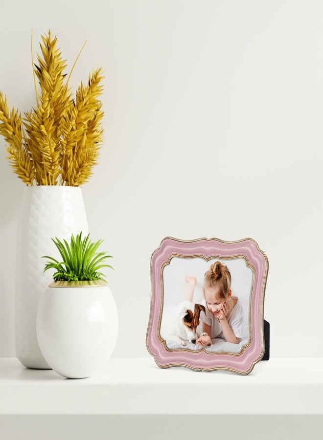 PHAREGE 5x7 Vintage Picture Frame Pink Gold, Ornate Antique Picture Frame for 5x7 Photo, Retro Photo Frame for Tabletop Vertical or Horizontal Display, 1 Pack - Image 3