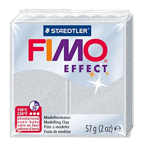 FIMO Fimo Effect Modelling Clay, Metallic Silver, 57 g - Image 1