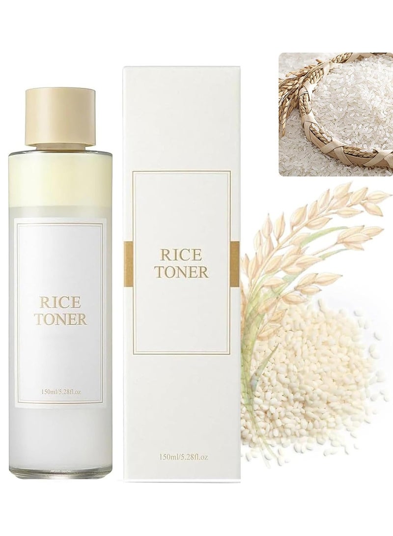 EELHOE Rice Face Toner,Natural Moisturizer Glow Essence,Glow Facial Toner,Hydrating and Moisturizing Rice Extract,Rice Toner for Face,Face Toner for Dry Skin,Rice Glow Boosting Essence Toner 150ML  - Image 1