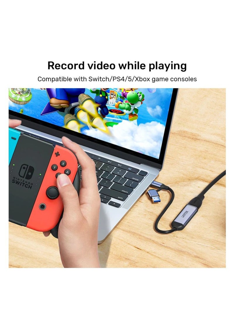 UNITEK HDMI to USB-C/USB-A Video Capture Card – 4K UHD HDMI Input, 1080p Output, Compatible with Windows, macOS, and Linux, for Game Streaming, Video Conferencing, and Content Creation - Image 4