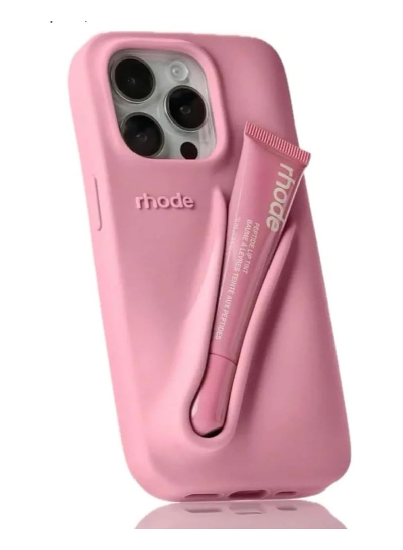 رود جراب هاتف Rhode Iphone 16 Pro مع حامل مرطب الشفاه في العبوة الأصلية، جراب هاتف متعدد الوظائف مع حقيبة سفر أنيقة من السيليكون - Image 1