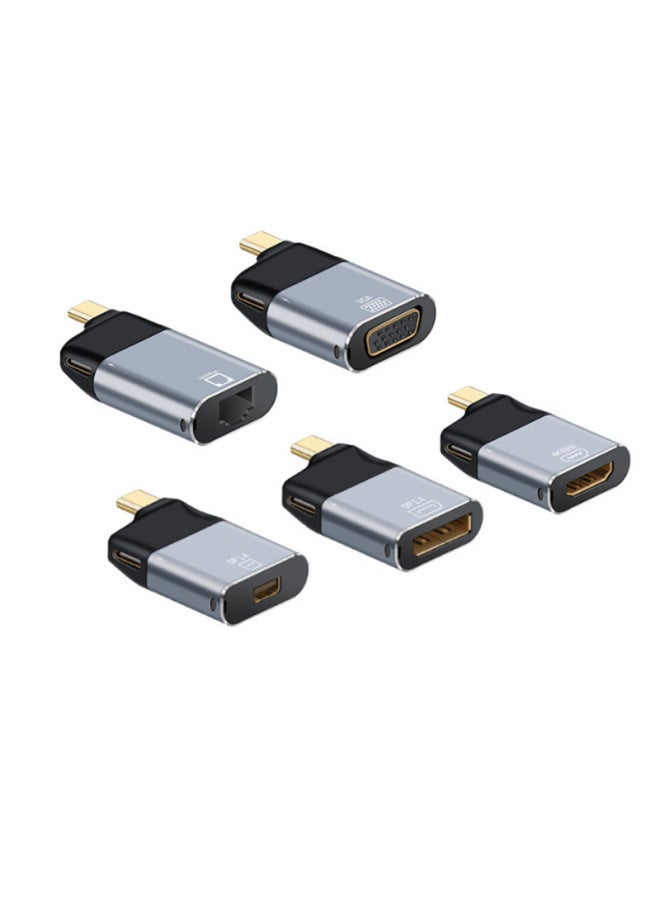 Type-C To HDTV/VGA/DP/MiniDP/network Port Converter For Apple For Huawei Samsung Notebook-Color:DP Female To Type-c Male + PD Fast Charging Port Converter - Image 2