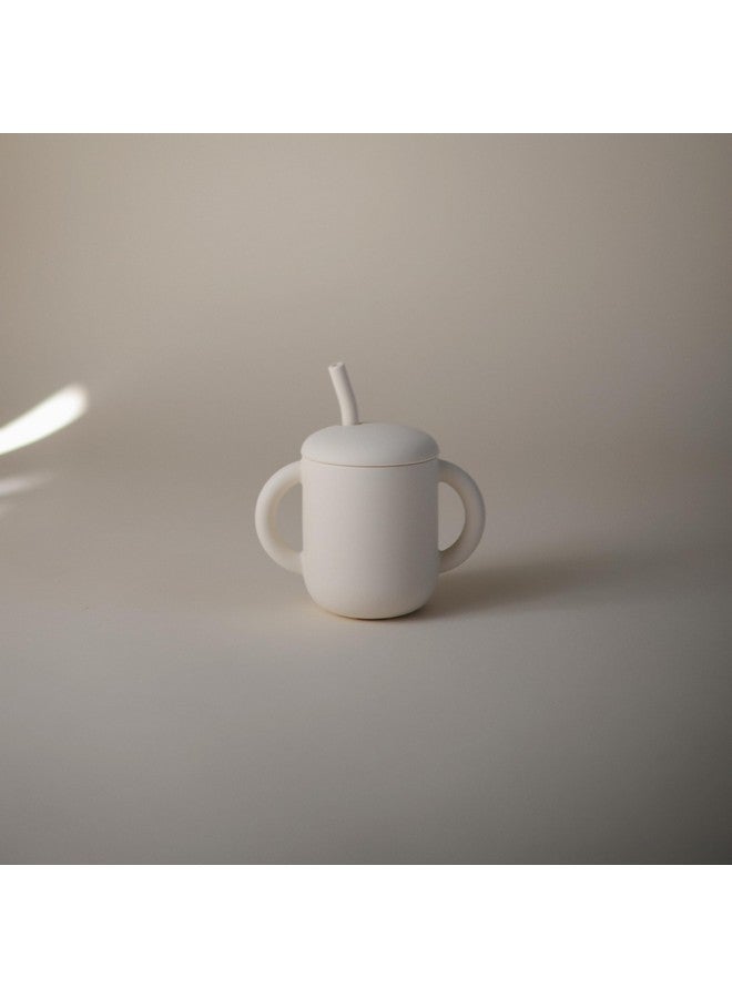 mushie 100% Silicone Training Cup & Straw for Toddlers | 6 Months+ (Whales) - Image 3