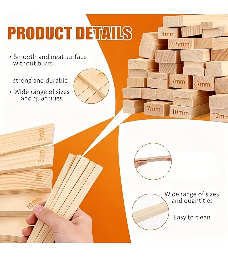 Pack Of 10 Pcs Pottery Rolling Guide Rods 3 5 7 10 12 Mm Wooden Spacers Jaws - Image 4